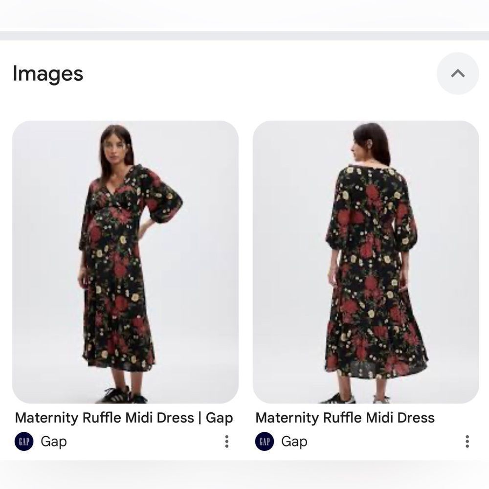 GAP Black and Red Floral Midi Dress - Picture 2 of 5